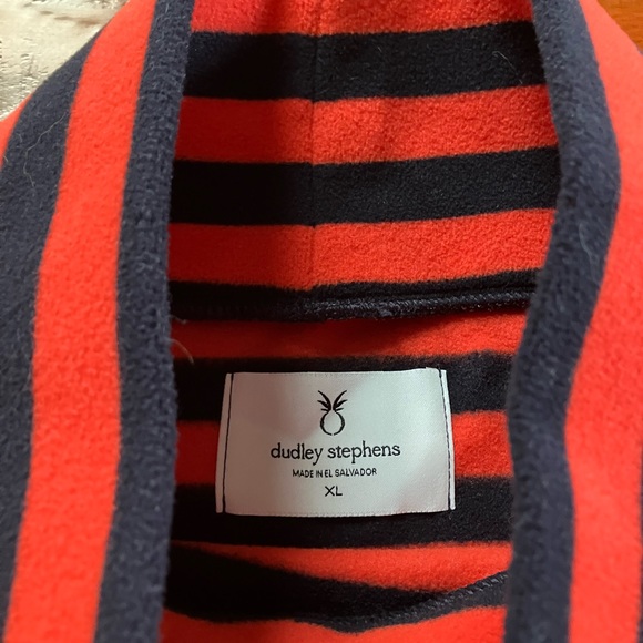 Dudley Stephens red/navy striped Park Slope fleece Tuckernuck exclusive Sz XL - Picture 3 of 8